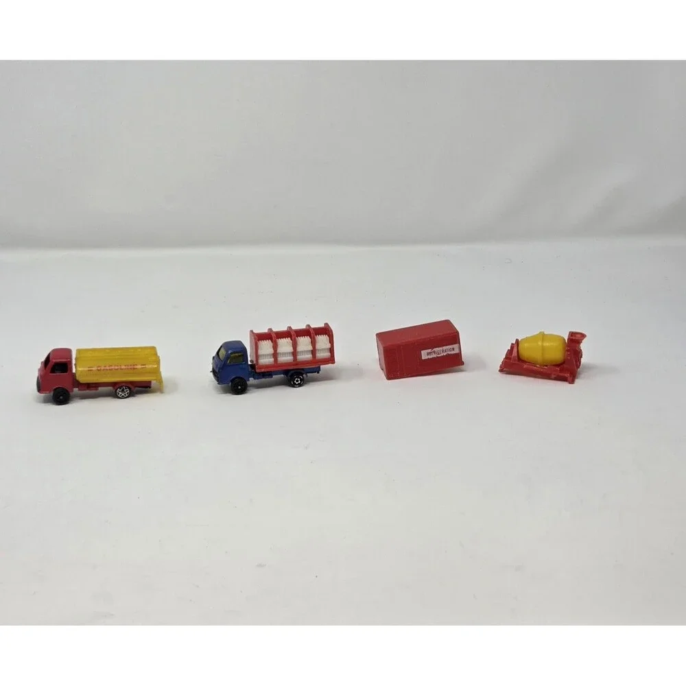 Vintage Motor Force Diecast Truck Lot 4pc Gasoline Milk Refrigeration Cement